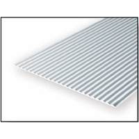 STYRENE Corrugated Metal Siding -Â Groove Spacing 1.5mm.Â  Rib Width .5mm.Â  1mm xÂ 150mm x 300mmÂ 