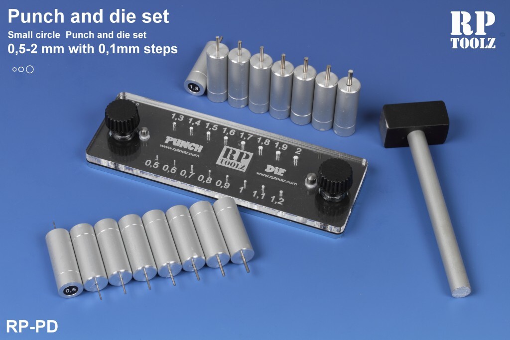 Punch and Die Set (16 different punch tool from 0.5mm to 2mm)