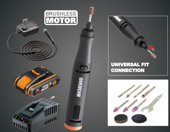 WORX 20V Brushless MAKERX Rotary Tool 
