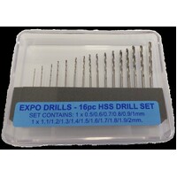 16pc HSS Twist Drill Set 0.5 - 2.0mm