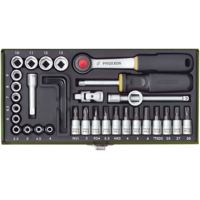 PROXXON Precision engineer's 36-piece set with 1/4" ratchet