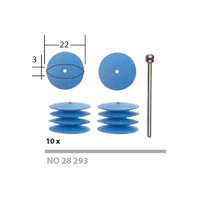 Polishing bit, silicon carbide, 22mm lens, 10 pcs with arbor