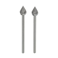 Milling bit, tungsten vanadium HSS, 6mm flame, 2 pcs