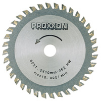 Proxxon Carbide tipped blade 80 x 10mm x 1.5mm thick x 36 TCT (suit FKS/E, FET, KGS 80)