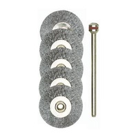 Proxxon Steel wheel Brush bit. 22mm, 5 pcs with arbor