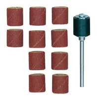 Proxxon Sanding bit, band, corundum, 120 grit, 14x13mm, 10 pcs with holder