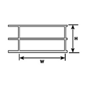 90682 (HRS-4 / pack of 2) HO (1:100) STYRENE HAND RAIL