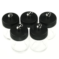 Glass 1oz/30ml Airbrush Jar Single-Action Siphon - Pack of 5