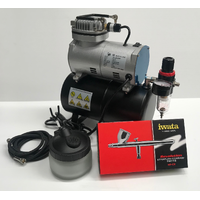 Airbrush & Compressor Kit - Iwata .5mm Revolution Start-up