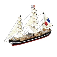 Training Ship Belem Easy Kit. Wooden Model Ship with Paints