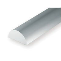 PLASTIC, HALF RND. 1.5mm X 350 mm (.060" x 14") (5 Pieces)