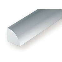 White Styrene, Quarter Round - 0.75mm x 350mm (5pc)
