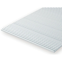 STYRENE FREIGHT PASSENGER SIDING ("S") .75mm x 150mm x 300mm. GROOVE SPACING: .89MM 