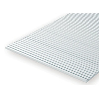 STYRENE FREIGHT CAR SIDING. 1mm x 150mm x 300mm.  GROOVE SPACING: .95MM 