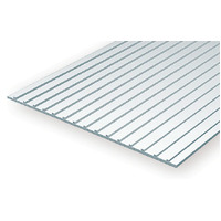 STYRENE METAL ROOFING, 12.7mm Groove Spacing. 150mm x 300mm 