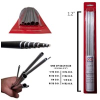 Aluminium Telescopic Tubing Assortment 1.6mm - 7.14mm. 8pce