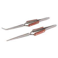 Tweezer Set With Fiber Grip Handle, Straight And Bent, 163mm 2PK