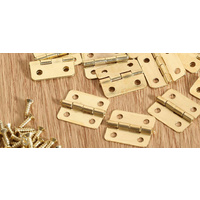 Mini Hinge Brass Gold 10 Pc/pkt with Screws