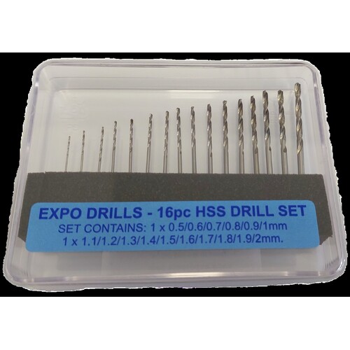 16pc HSS Twist Drill Set 0.5 - 2.0mm