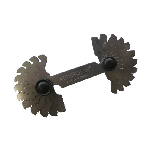 Screw Pitch Gauge with 24 Blades: 0.25mm to 6.0mm.