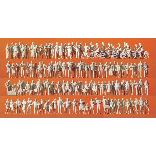  Preiser Unpainted Passengers & Passers By (Pack of 120) OO/HO