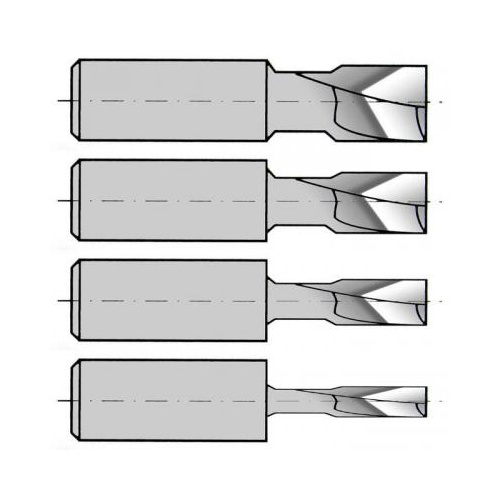 Milling cutter set, high-speed steel, 2-5mm, 4 pcs