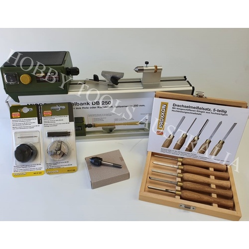 Proxxon MICRO Woodturning Lathe DB 250 - Complete Kit