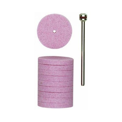 Grinding bit, corundum, 22x3mm wheel, 10 pcs with arbor