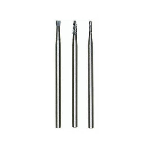 Milling bit set, tungsten carbide, cylinder/taper/cone, 3 pcs