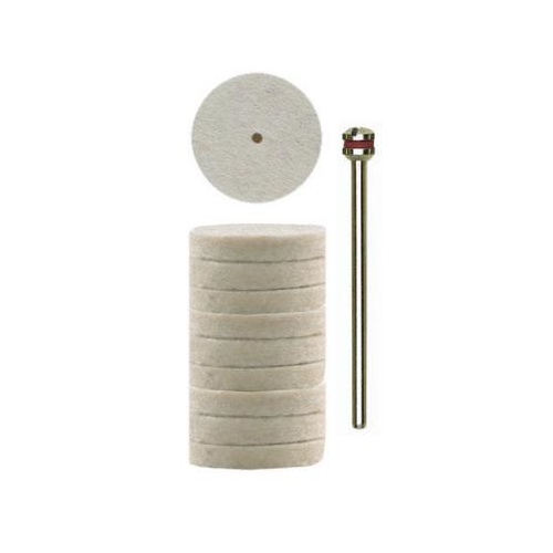  Felt Polishing bit.  22mm wheel. 10 pcs with arbor