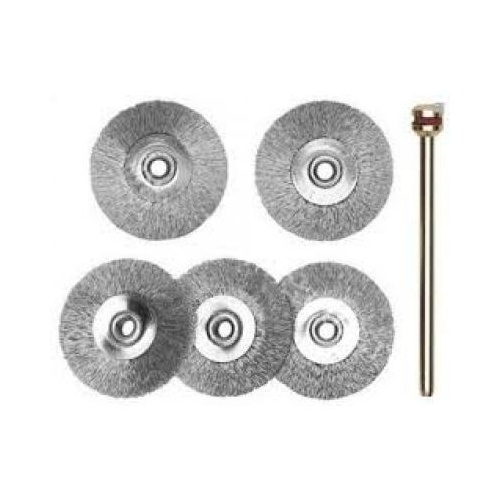 Stainless Steel Brushes 22mm - Wheel Type 6pc