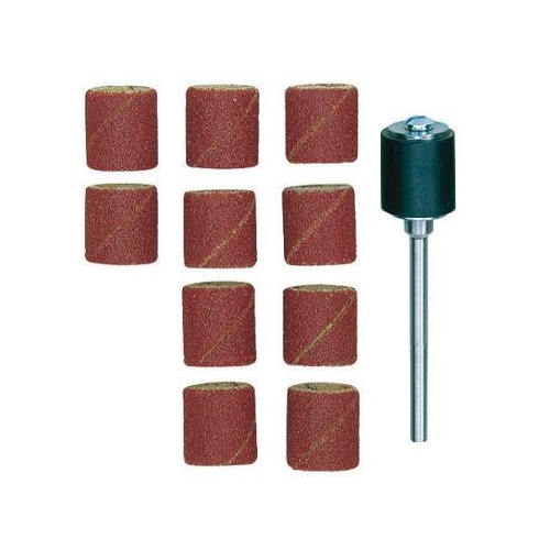 Proxxon Sanding bit, band, corundum, 120 grit, 14x13mm, 10 pcs with holder