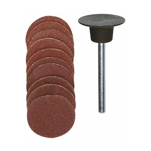 Sanding bit, disc, corundum, 120/150 grit, 18mm, 11 pcs with holder