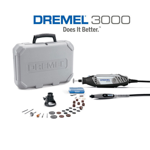Dremel 3000 EZ Series Rotary Tool & Cutting Guide + Flexible Shaft + 30 Accessories