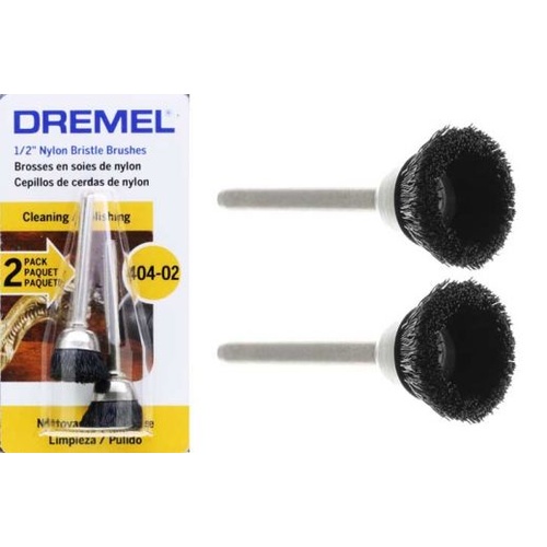 Dremel 404-02 - 2pc 13mm Nylon Bristle Cup Brush