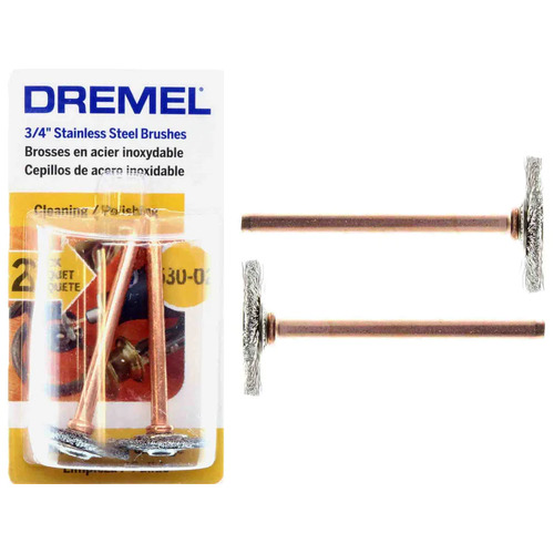 Dremel 530-02 - 2pc Stainless Steel WHEEL Brush