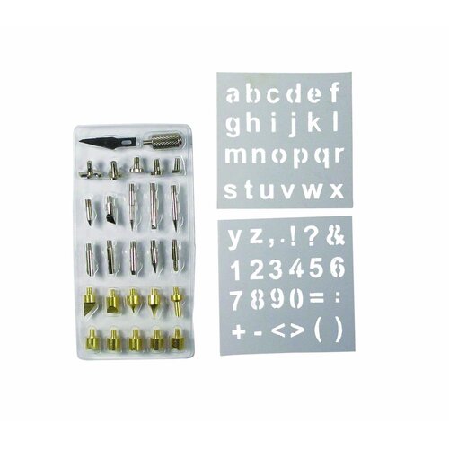 28pc Wood Working & Soldering Tip Set with Stencils