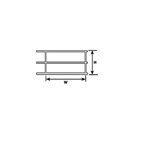 90681 (HRS-2 / pack of 2) N (1:200) STYRENE HAND RAIL