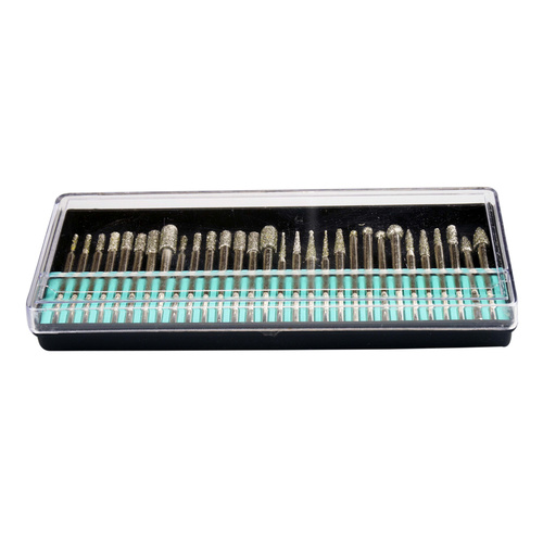 Diamond Burr Set 3.2mm Shank 30pc 40 Grit