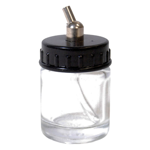 Glass 1oz/30ml Airbrush Jar Double-Action Siphon