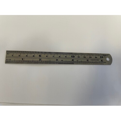 Ruler stainless steel 150mm/6''