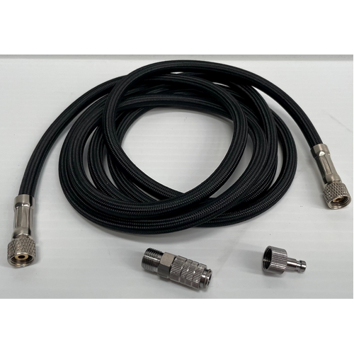 Air Hose Braided 1.9m With Quick Disconnect 1/8" x 1/8"