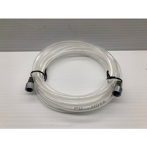 Air hose Clear Vinyl 1.9m with couplings 1/8" x 1/8"
