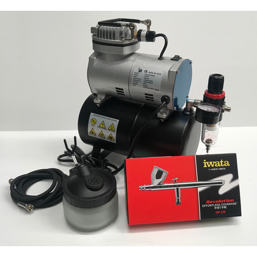 Airbrush & Compressor Kit - Iwata .5mm Revolution Start-up