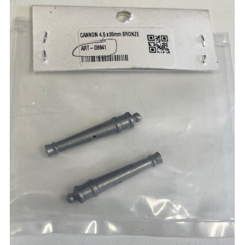 Artesania Cannon 4.5 x 35mm Bronze (2) Wooden Ship Accessory [8641]
