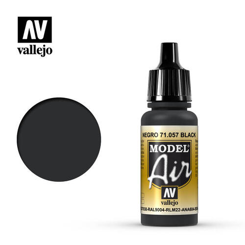 Vallejo Model Air Black 17 ml Acrylic Airbrush Paint [71057]