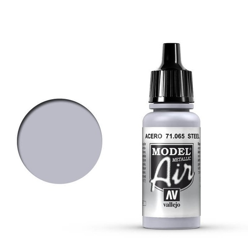 Vallejo Model Air - Steel - 18ml Acrylic Airbrush Paint