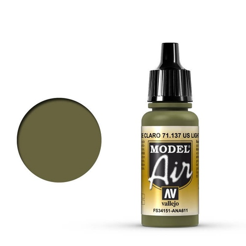 Vallejo Model Air - US Light Green - 18ml Acrylic Airbrush Paint
