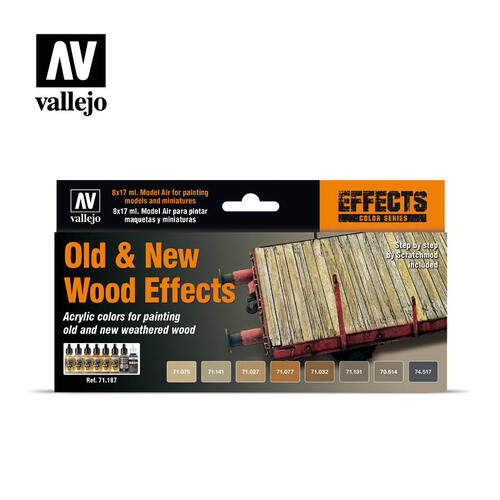 Model Air Brush Colours Old & New Wood Effects - Vallejo
