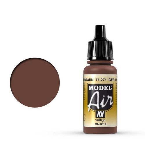 Vallejo Model Air - German Red Brown RAL8012 - 18ml Acrylic Airbrush Paint